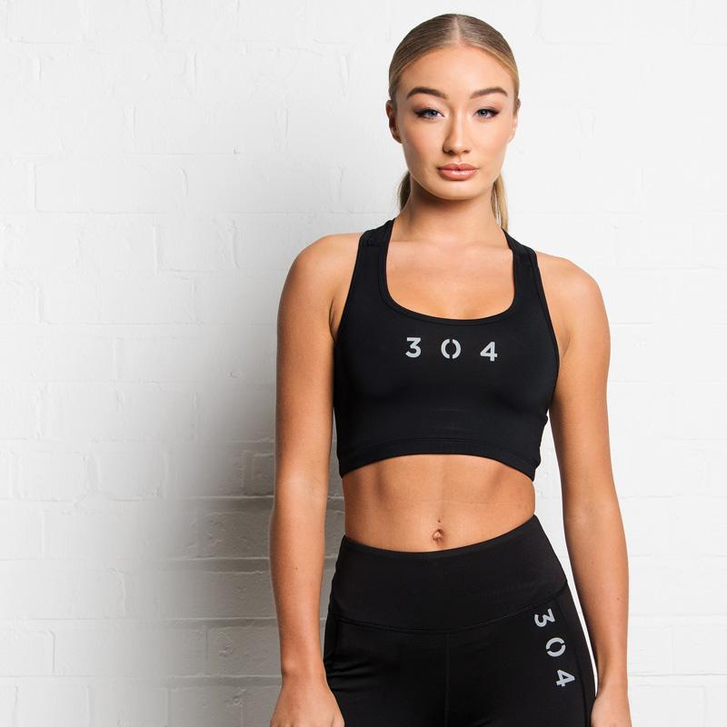 304 Active Sports Bra Reflective Black