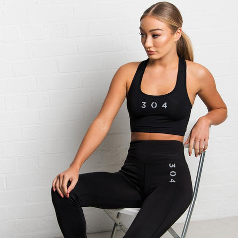 304 Active Sports Bra Reflective Black
